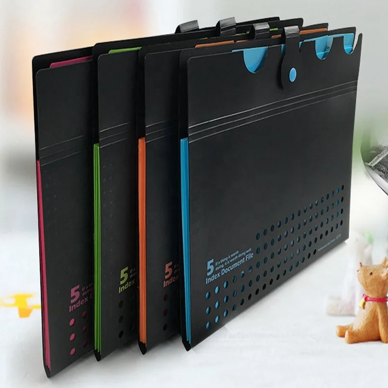 Папка-органайзер для документов с надписью A4, Черная