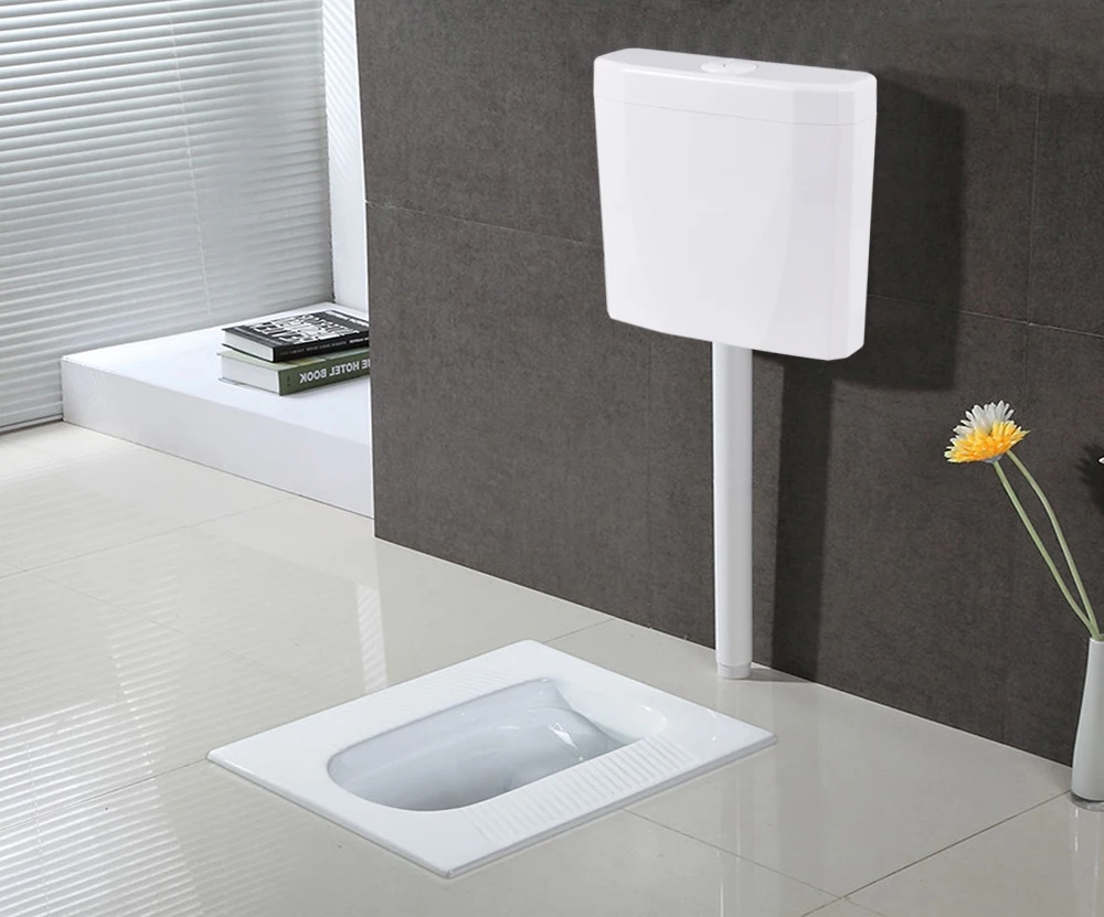 Cheap slim water saving toilet flush tank dual flush cistern new PP material white color durable five years guarantee