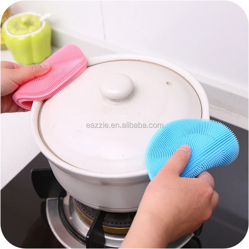 Flexible Reusable Durable Silicone Dish Washing Sponge Scrubber