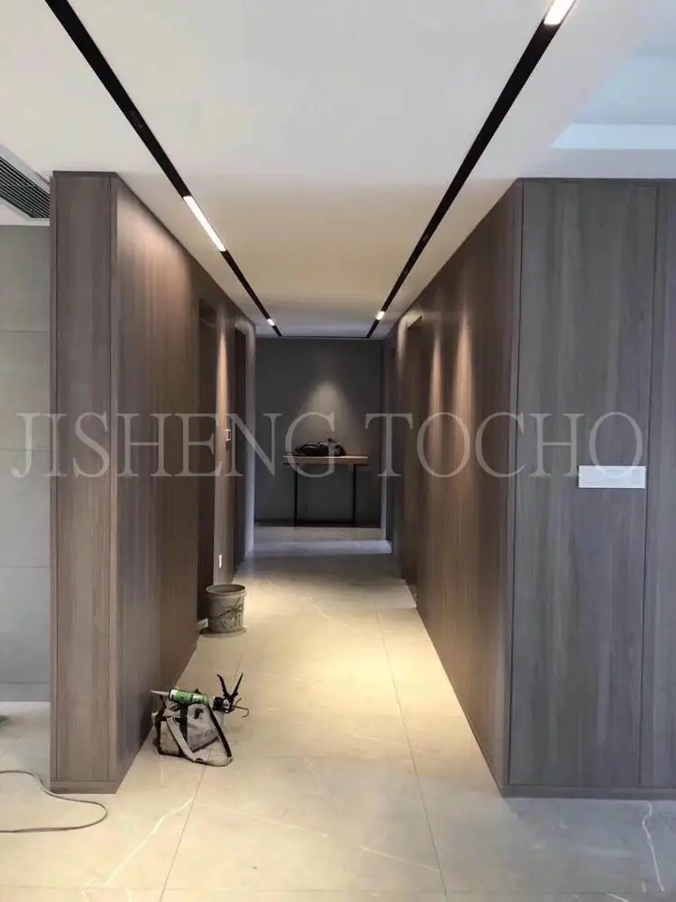 
18mm E0 Hdf Surface Customized Walnut Veneer Decoration Furniture Grade Melamine Plywood 