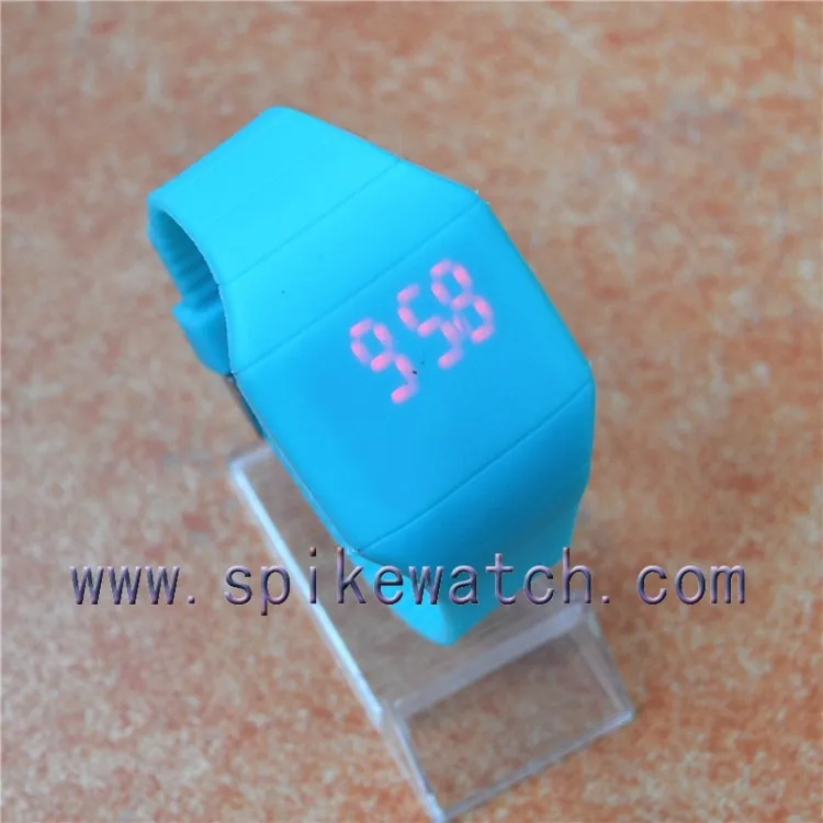Magic Touch Screen Red LED Digital Date Men Women Blue Sport Cuff Wrist Watch