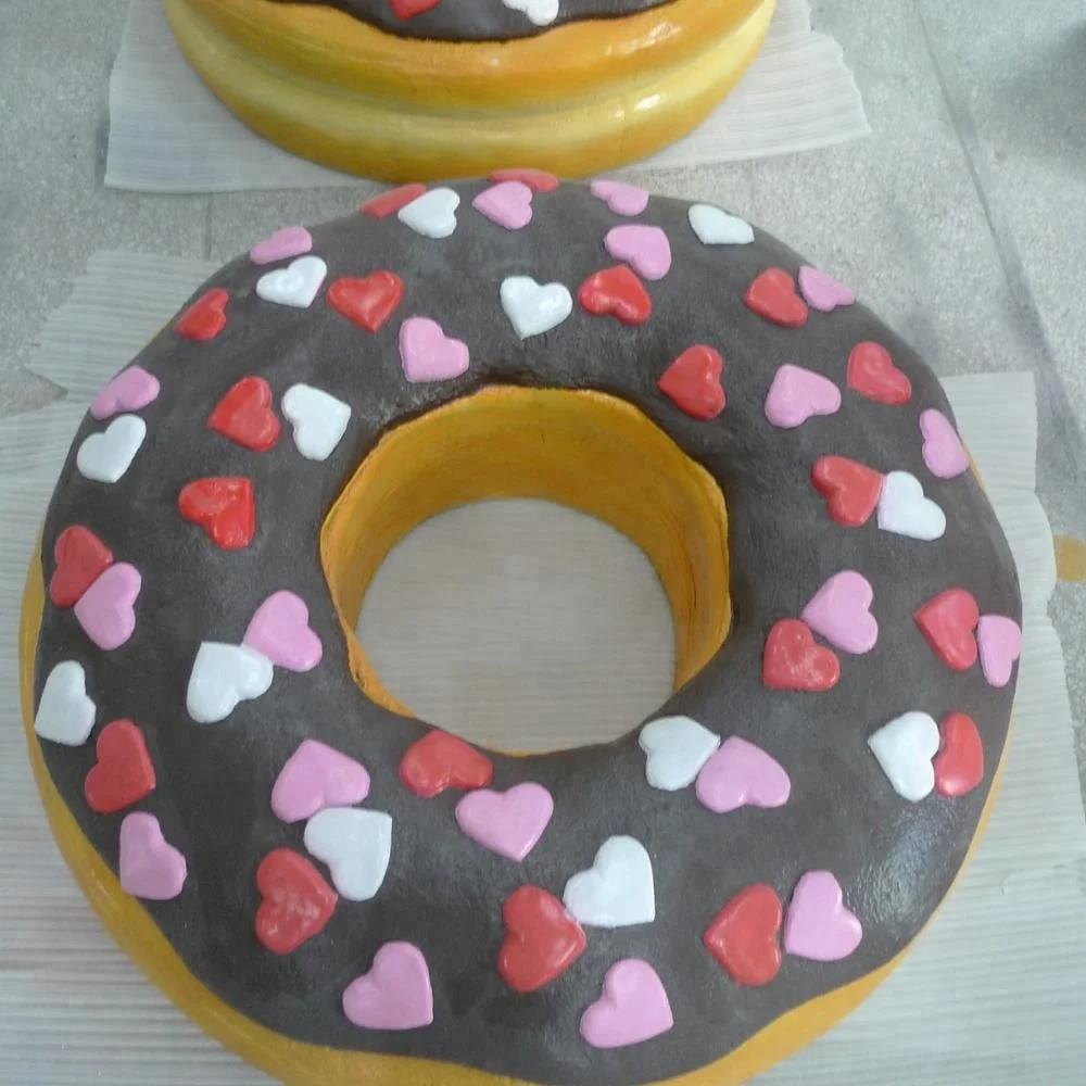 Fiberglass Large Donut Fiberglass Doughnut Sculpture for Bakery Shop