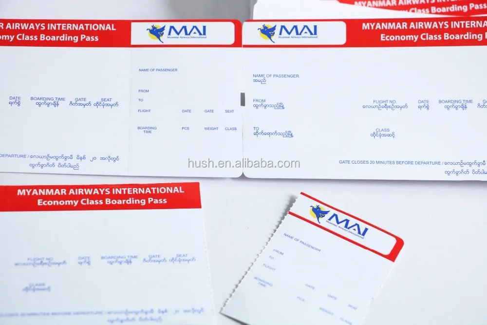 
High Quality Factory boarding pass Airline Flight Ticket Printing Airline ticket booking airline tickets 