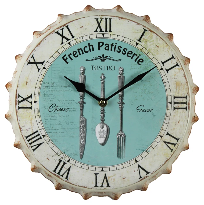 Oempromo Custom Personalised Antique Wall Clock Design, Bottle Cap European Style Wall Clock