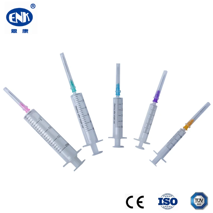 Hot Sale Plastic 2 parts Medical Disposable Syringe Without Rubber