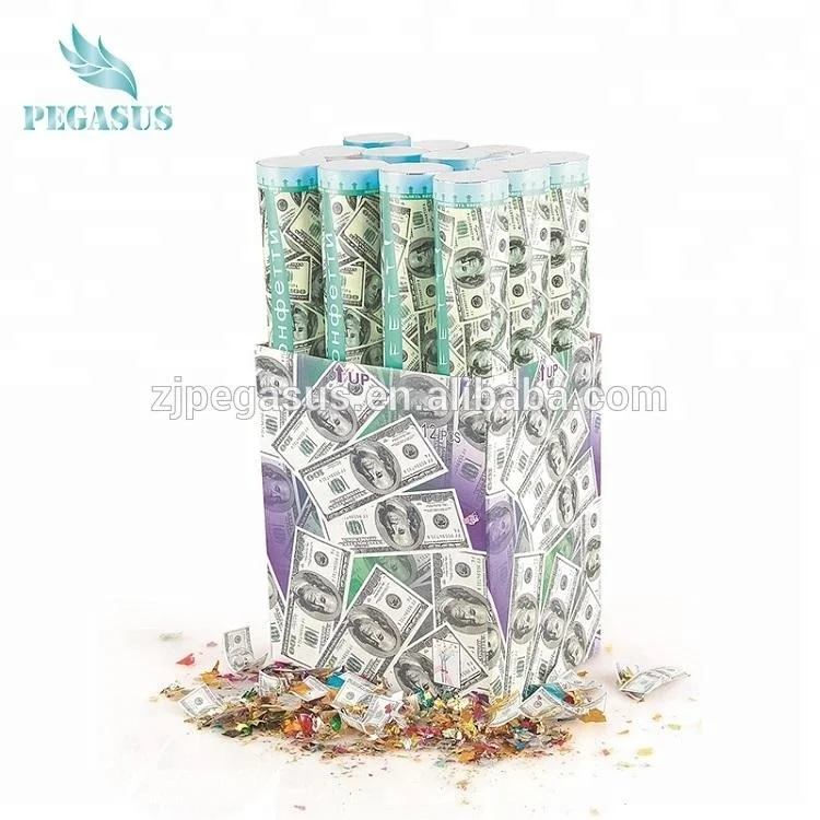 Изготовленный На Заказ доллар confetti cannon с деньгами конфетти Хлопушки деньги конфетти для вечеринок