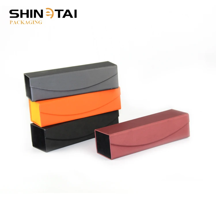 Фабричная складная коробка для очков из искусственной кожи, картонная коробка для оптических очков для чтения, упаковочная коробка для очков