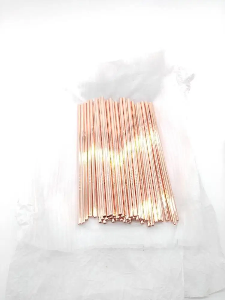 Stainless steel Straw long drinking Eco-friendly metal Straws rose gold black gold Red rainbow color straw