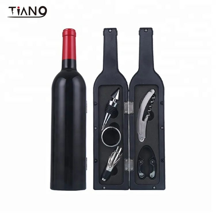Hot items 5pcs wine accessories bottle shape  gift set