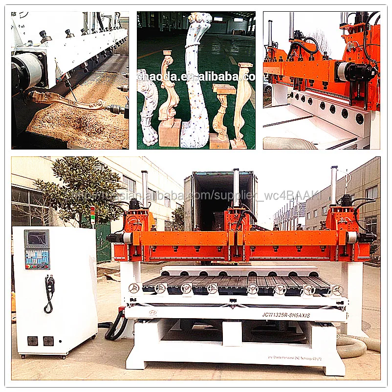 Multi-heads 3d woodworking cnc router machine / 5 axis cnc router