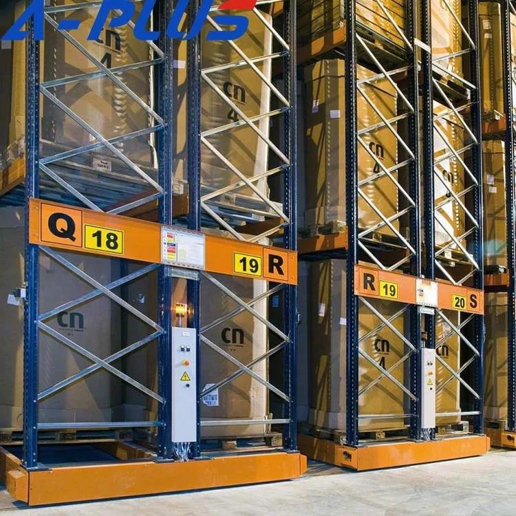 Electrical Movable High Bay Pallet Racking With Guide Rail For All Goods Storage From Nanjing A-plus warehouse storage use quality goods
