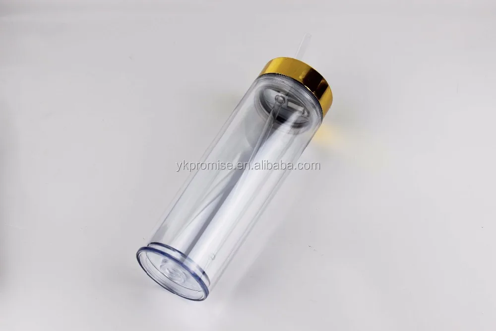 PLASTIC SKINNY TUMBLER TRAVEL CUP GOLD FOIL Tumbler Insulated Travel Mug Glitter Tumbler 16oz Skinny Party Cup with Gold Lid