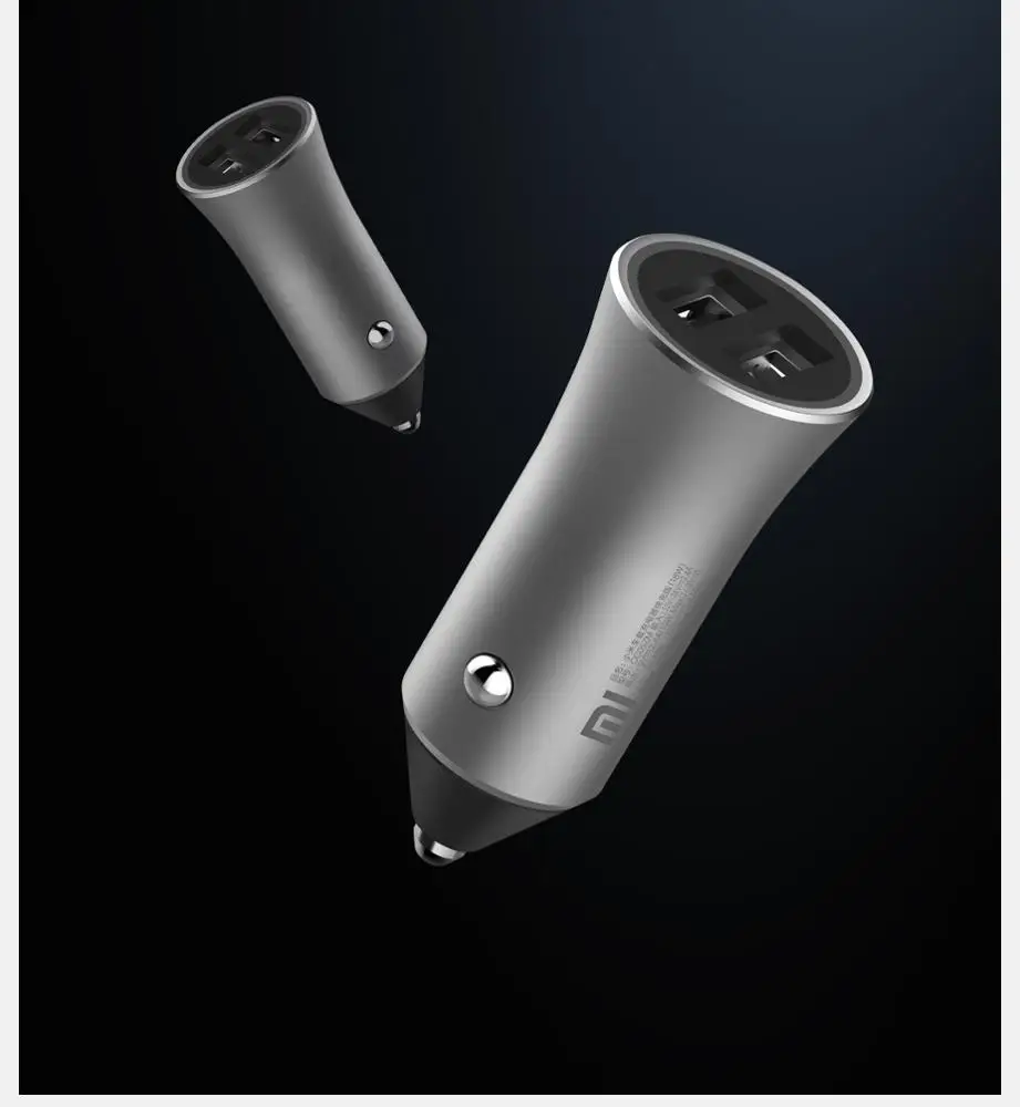 
100% Original XiaoMi USB Car Charger Dual USB 5V/3.6A Volt Quick Car Charger Metal Compatible for Samsung for iPhone 