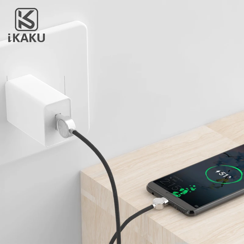 KAKUSIGA CD head shape metal charging 3.2A micro c usb original data cable for iphone Samsung Android