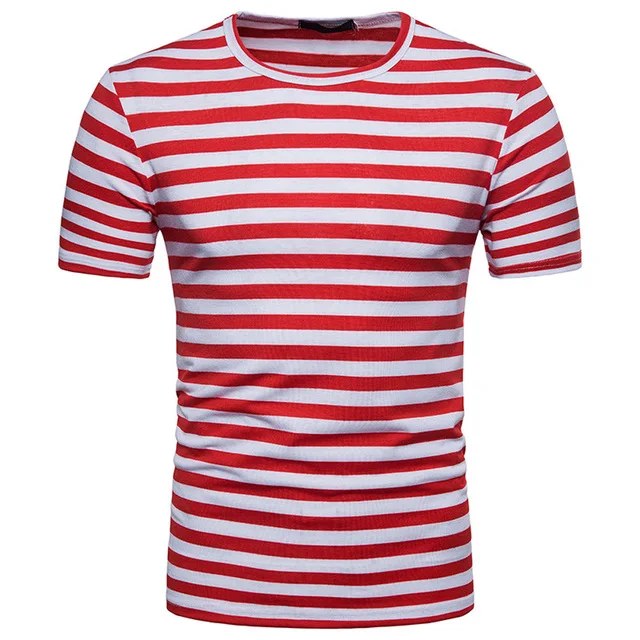 
hot sale custom wholesale blank red and black striped t shirt mens 