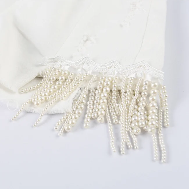 
PHB 60618 white color children 2019 new summer girls shorts jeans 