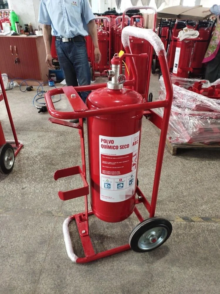 Огнетушитель на колесах с сухим порошком abc, 25 кг, тележка dcp 50 кг