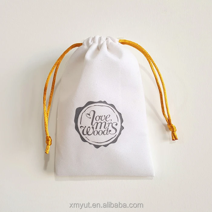 Jewellery Bag or Customized Accept Velvet Drawstring Jewellery Pouch/velvet Gift Recyclable Screen Printing,hot Stamping White