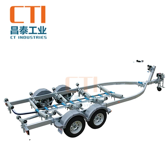
7.0m Galvanized 3000KG 3500KG Glider Roller Series Fiberglass Aluminium Boat Trailer 