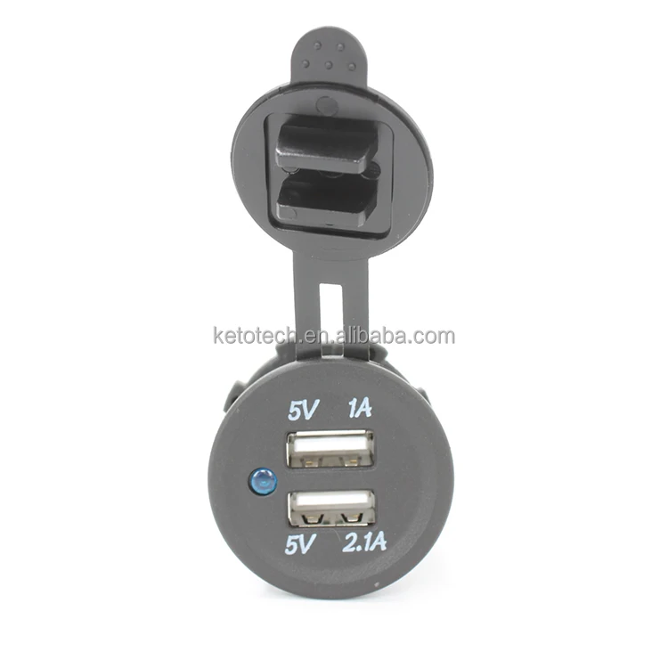 Dual USB Marine Camper RV SUV Truck 12V 24V 3.1A Car Charger Socket