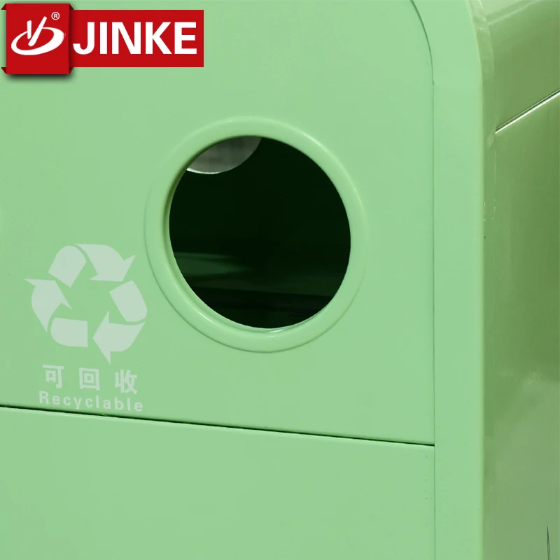 Customized Advertising Printing Metal Garbage Bins Amusement Park Trash Can