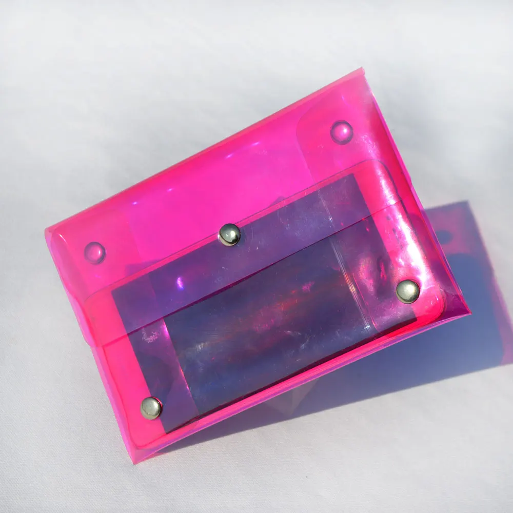 
PVC Envelope Bag Clear Purse Rainbow Laser Hologram Clutch 