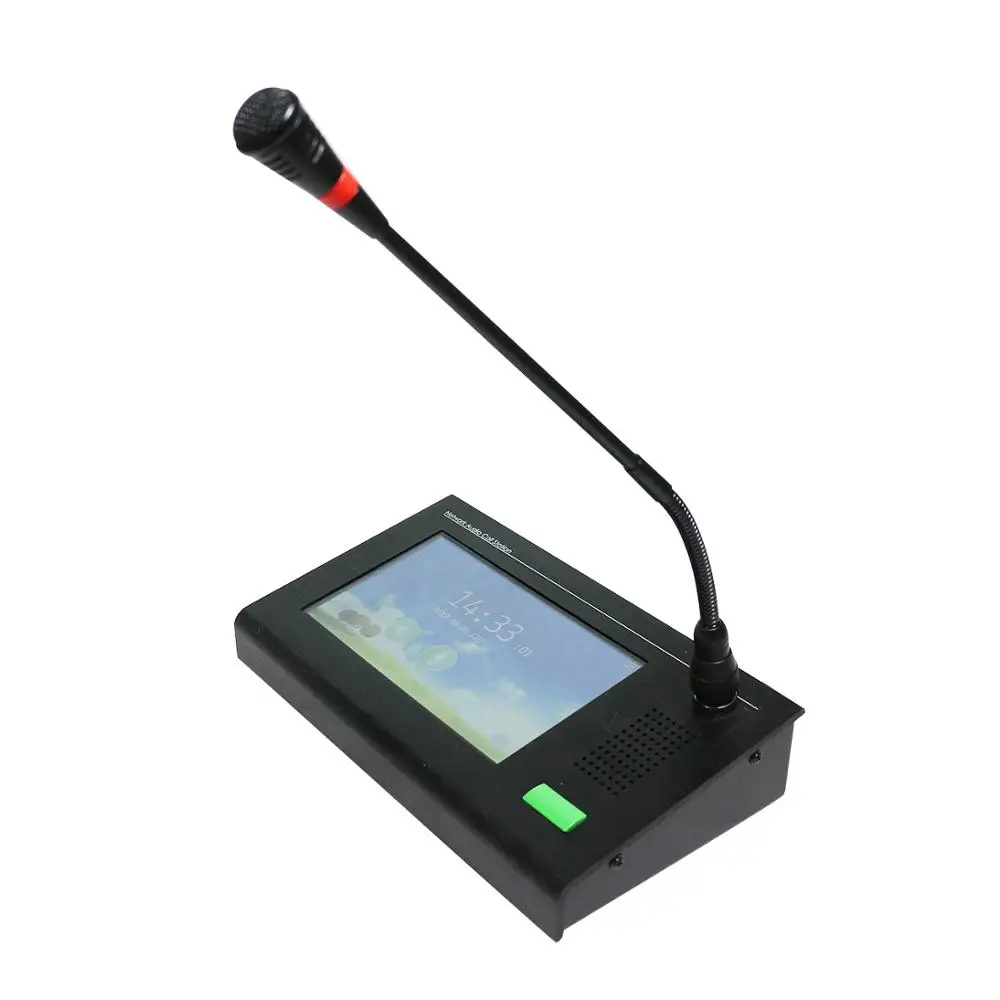 IPM-30 PA System IP call station network touch screen paging microphone with built-in speaker for monitoring and intercom