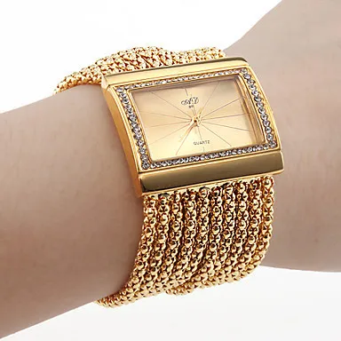luxury IPG gold chain women bracelet watch square diamond ladies stainless steel wristwatches relojes mujer