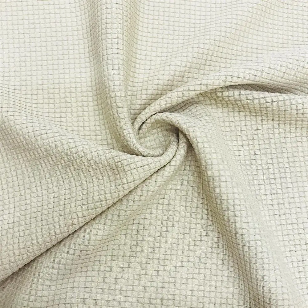 100% polyester knitted jacuard waffle fabric suit for sportswear