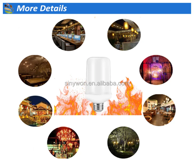 
2018 Hot-selling up-side-down creative led Flame Effect Bulb Fire Effect Led Light Led Flame Lamp 