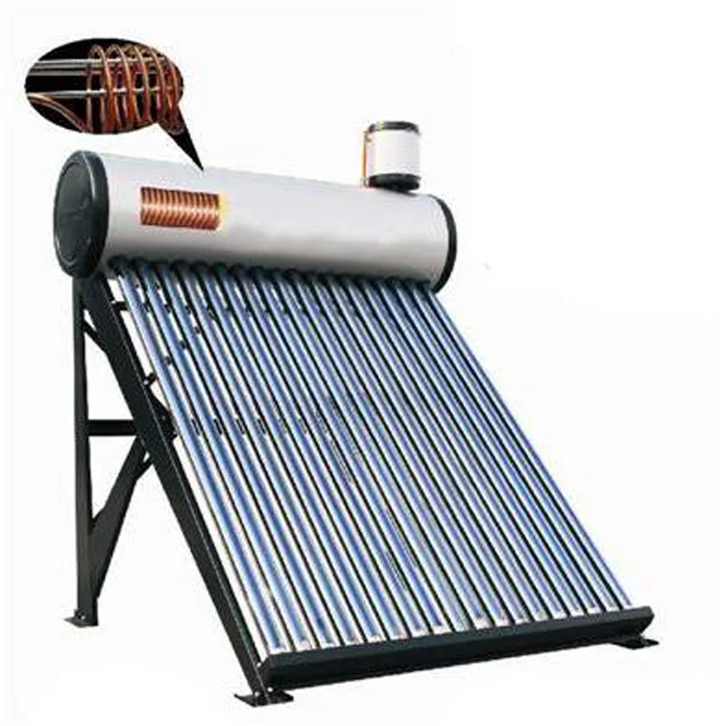 undefined  compact unpressurized copper coil solar hot water heater with assistant tank