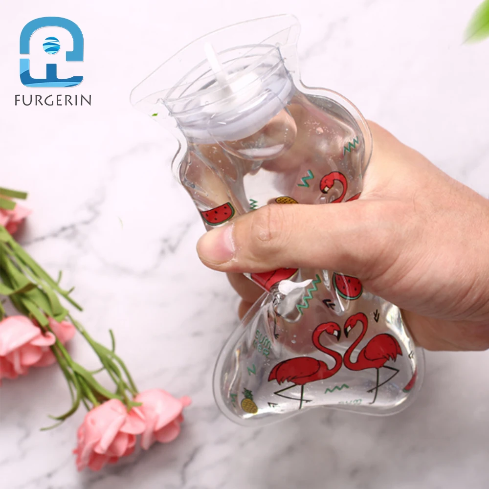 
FURGERIN Transparent Hot Water Bag PVC Hand Warmers Portable Heat Pack Hand Heater Cute Warm Bag Warm Hands Warmer For Women 