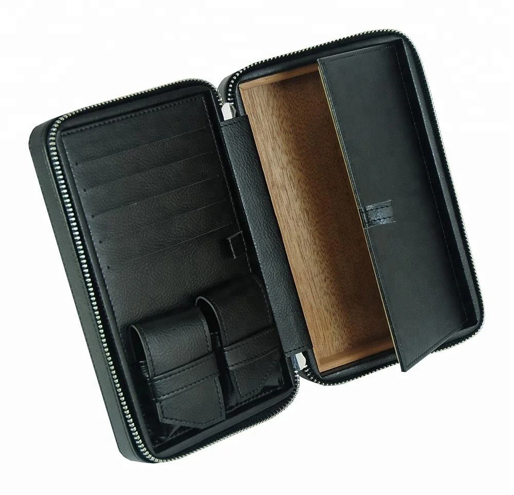 
Personalized Accessorized Traveler Portable Cigar Humidor Case 