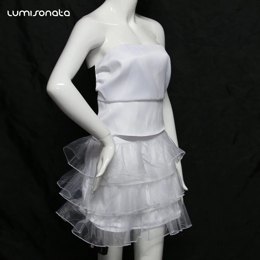 Beautiful lights led dance costumes luminous fiber optic night club wear