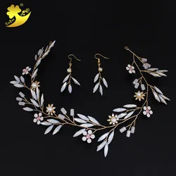 Оптовая продажа, хит продаж, лента для волос ручной работы с кристаллами, головной убор для невесты, простой набор