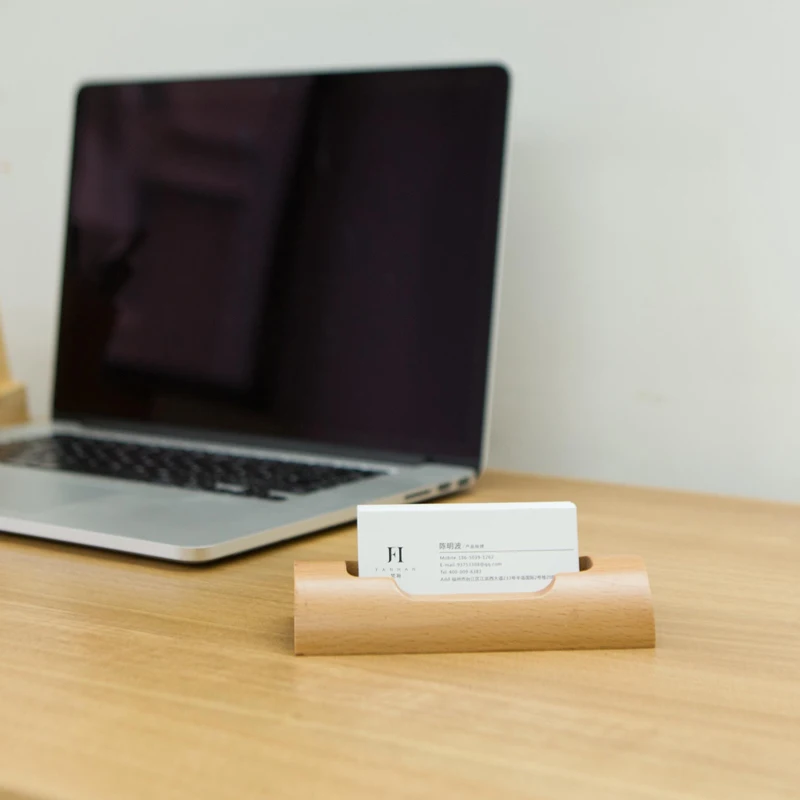 
wooden business card storage holder 