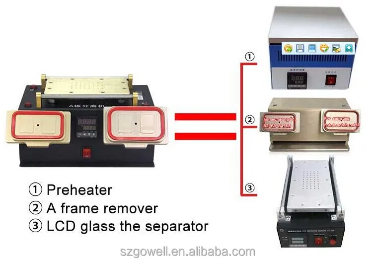 Завод прямых продаж 3 в 1 телефоны горячей плиты жк-и сенсорный экран стекло сепаратор