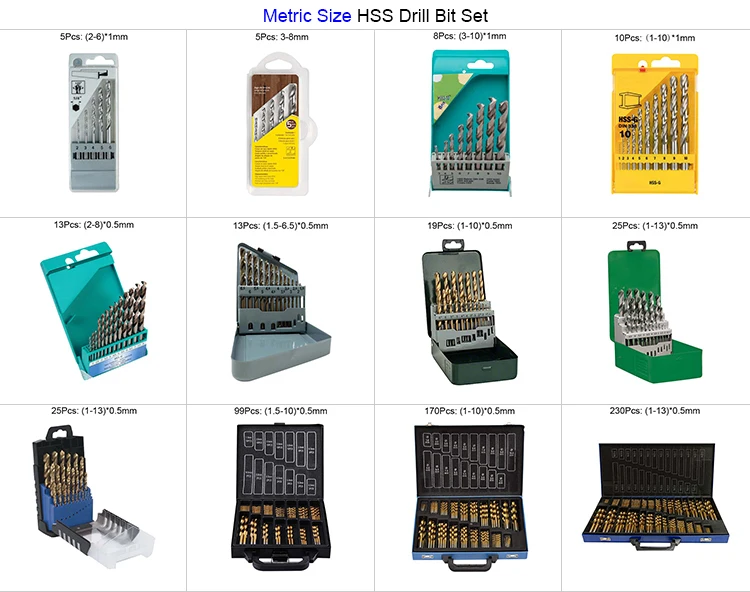 41Pcs Metric DIN338 Black Oxide Rolled HSS Drill Bit Set for Metal Stainless Steel Aluminium Drilling in Plastic Box