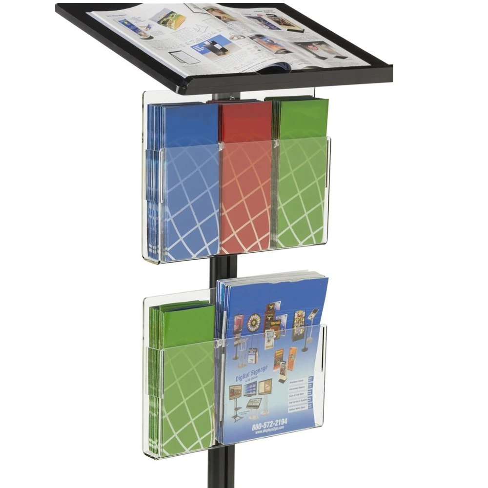 Modern Acrylic Podium Pulpit Lectern with 6 Brochure Pockets