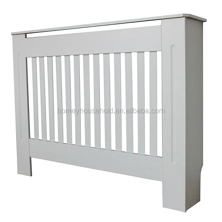Medium Radiator Cover Natural MDF Modern White Cabinet Heating Guard
