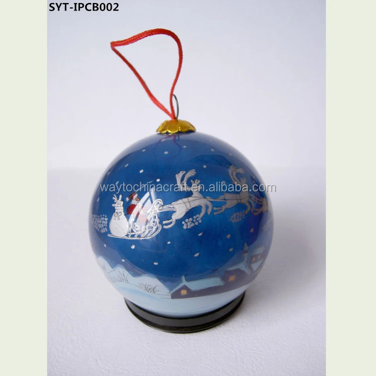 
Hand painted christmas ball glass inside painted 