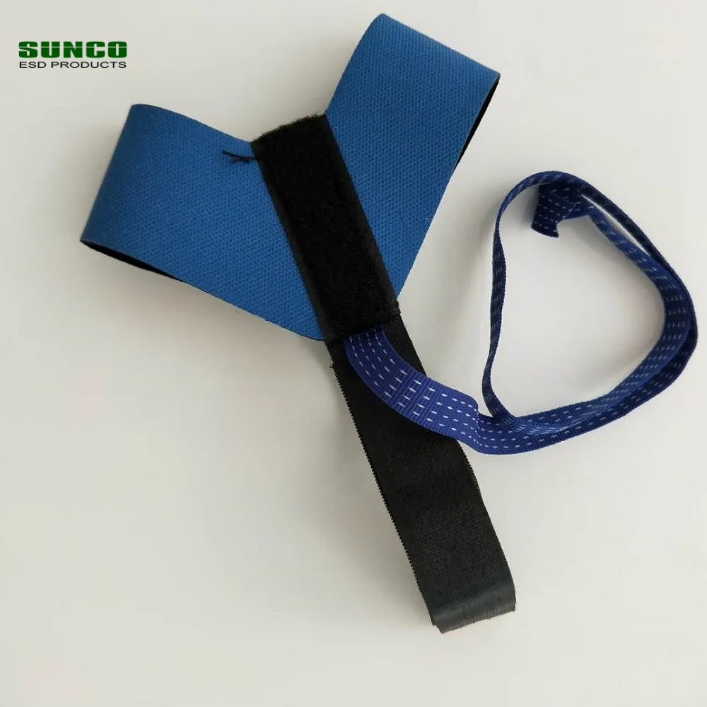 Blue ESD cup style grounding shoe strap antistatic heel grounder for cleanroom and static control area