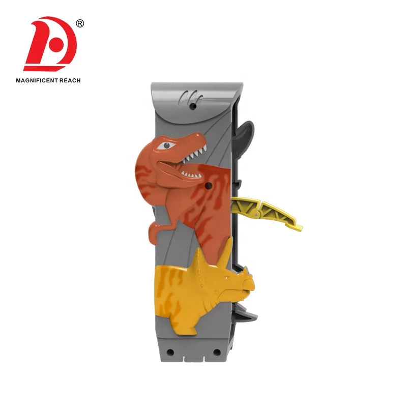 HUADA 2020 Robot Rotary Spring Railcar Set Ejection Stunt Racing Track Car Toys for Little Boys