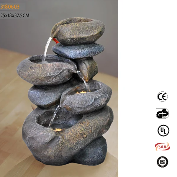 
Indoor decor of acrylic water fountains outdoor resin stone rockery fountain statues 