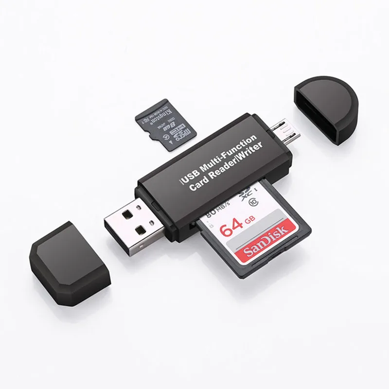 
USB 2.0 USB A M icro USB Combo to 2 Slot TF SD Type C Card Reader Universal 3 in1 OTG Type-C Card Reader for Smartphone PC 