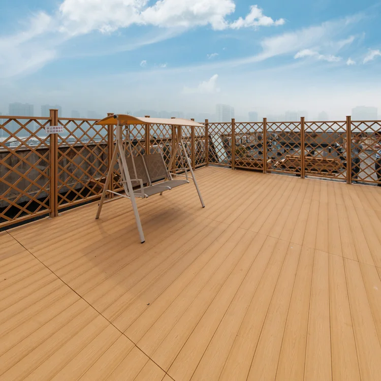Durable WPC Wood Plastic Composite Decking Interlocking Puzzle Floor for Outdoor DIY WPC Tile