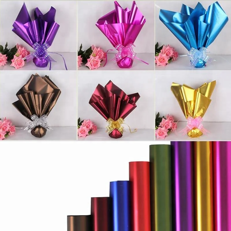 
Plastic glassine Metalized Paper Unique Christmas Gift Wrapping Paper 