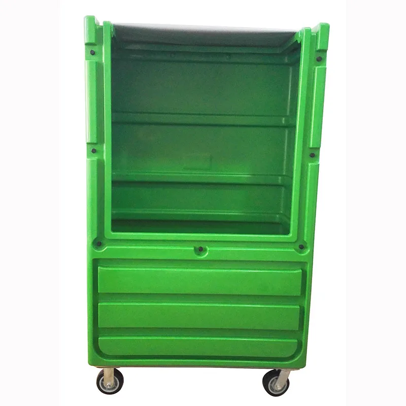 Hotel laundry linen trolley plastic bulk cage trolley laundry truck
