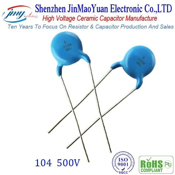Дешевые и доступны синий керамический конденсатор 104 500 В