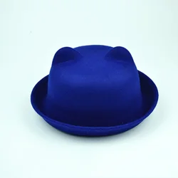 High Quality Child Cute Boys Girls Kids Felt hats Baby Fedora Hat Bowler